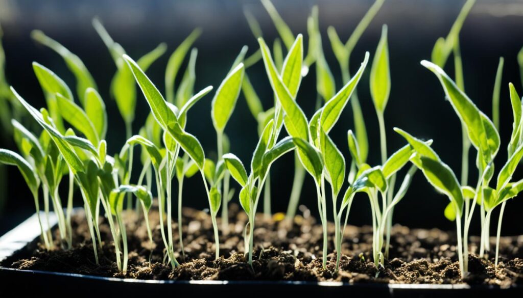 Leggy seedlings